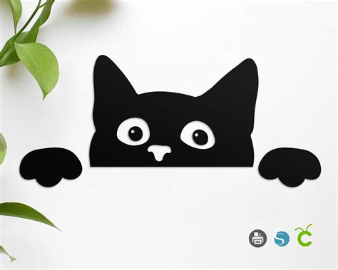 Peeking Cat SVG PNG Black Cat Svg Digital File Peeking Cat - Etsy | Peeking cat, Cat quilt, Cat ...