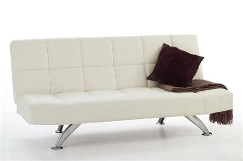 Serene Venice Orchard White Faux Leather Sofa Bed by Serene Furnishings