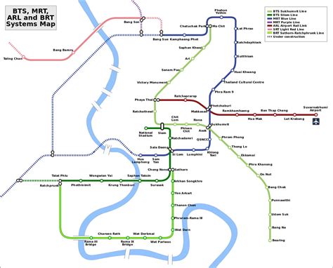 Bangkok lrt map - Bangkok mrt lrt map (Thailand)