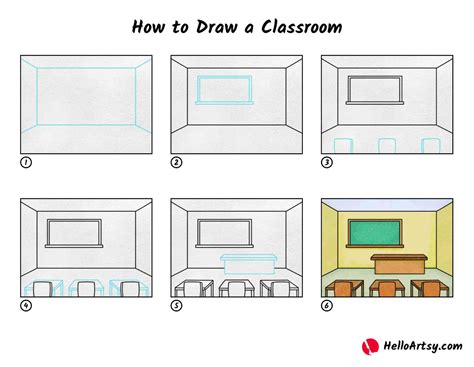 How to Draw a Classroom - HelloArtsy