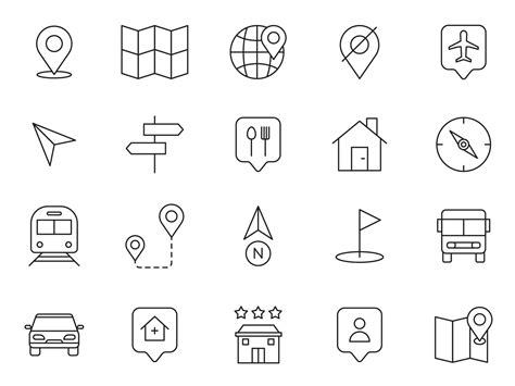 20 Free Map Navigation Vector Icons (AI)