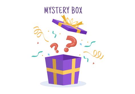 Mystery Gift Box with Cardboard Box Open Inside with a Question Mark, Lucky Gift or Other ...