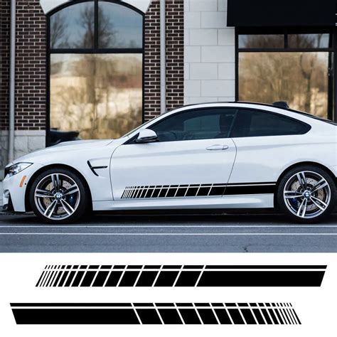 Car Side Skirt Sticker Long Stripe Auto Vinyl Film Wrap Stickers Tuning ...