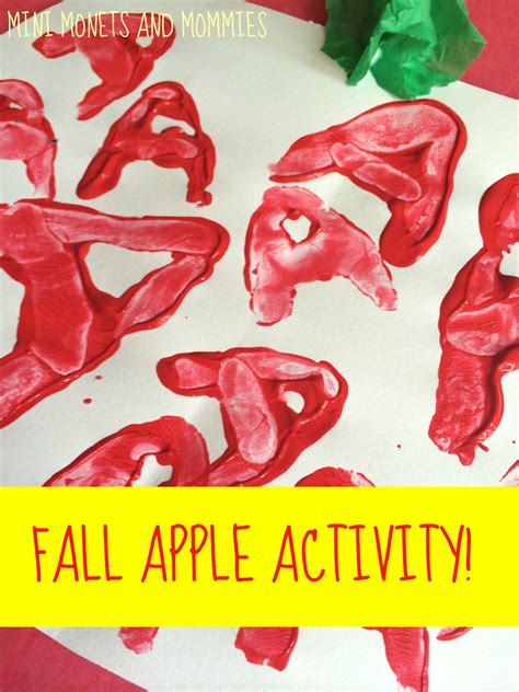 Mini Monets and Mommies: Apple Alphabet Art with the Letter A