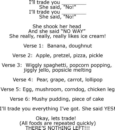 She Likes Ice Cream: Food Song Lyrics and Sound Clip