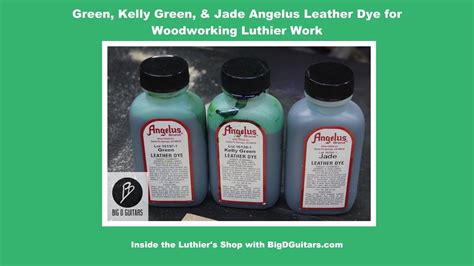 Kelly Green, Green, & Jade Angelus Leather Dye for Woodworking & Luthier Work - YouTube