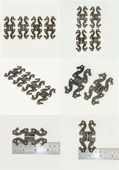 2.87 Lot of 4 pcs Vintage BLACK Finishing Solid Brass SNAKE Decorative Surface Mounted Hinges ...