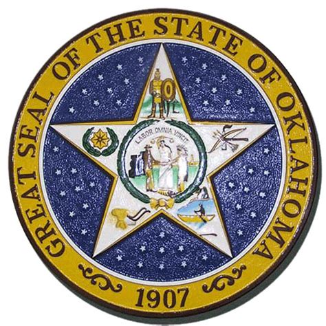 Oklahoma Official State plaques & seals for walls & podiums