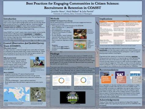 Poster on Best Practices for Engaging Communities in Citizen Science - UC Davis School of Education