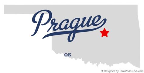 Map of Prague, OK, Oklahoma