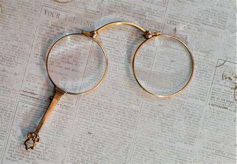 Elegant Victorian Era Lorgnette Reading Glasses. French Optician. Brass ...