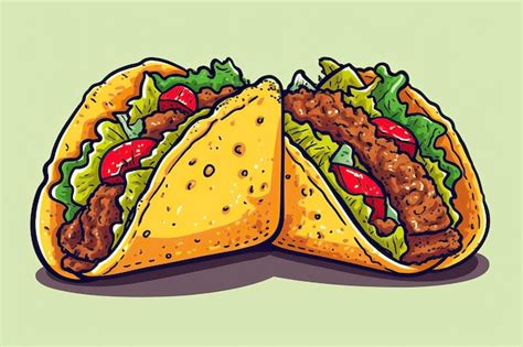 Premium Photo | Tacos illustration food illustration generative ai