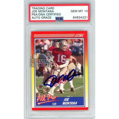 Joe Montana 1990 Score All Pro Autograph Card #582 PSA/DNA 10 | Steel ...