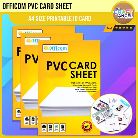 Officom 50 Sets PVC Card A4 Size Printable ID Card PVC | Lazada PH