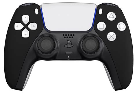 TCP Matte Black PS5 Controller with Black White Buttons, Touchpad and Back - The Controller People