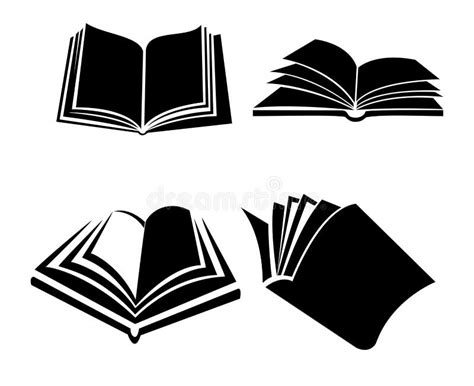 Black Book Icon Set. Book Silhouette Icon Vector Stock Vector - Illustration of diary, page ...