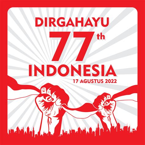 Indonesia independence day poster banner vector illustration punch hold ...