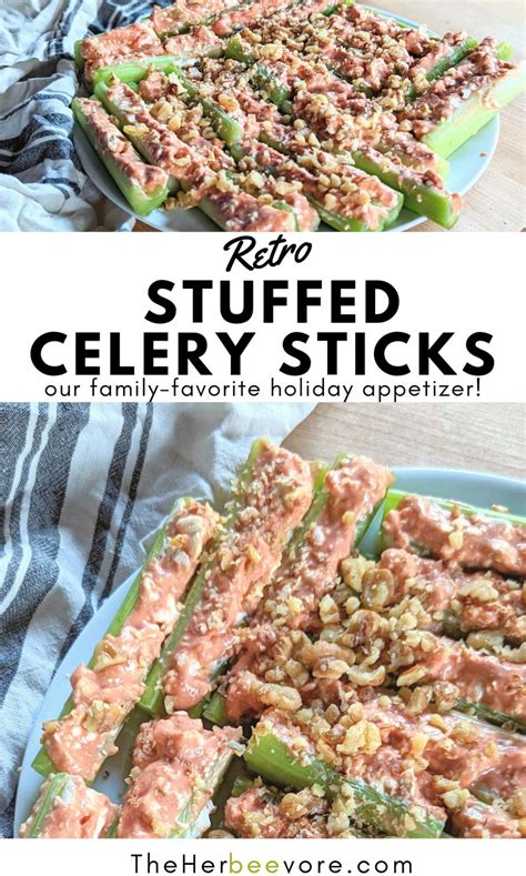 Stuffed Celery Sticks With Cream Cheese (Vintage Family Recipe) - The Herbeevore