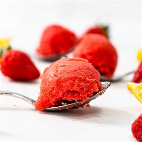 Easy Ice Cream Maker Strawberry Sorbet - Searching for Spice