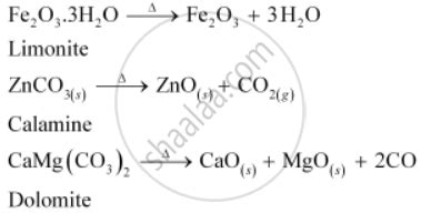 Giving examples, differentiate between ‘roasting’ and ‘calcination’. - Chemistry | Shaalaa.com