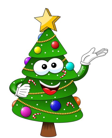 Funny cartoon christmas tree vector eps | UIDownload