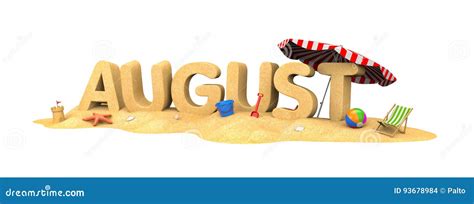 August - Word From Sand Royalty-Free Cartoon | CartoonDealer.com #98261447