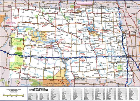 Large detailed roads and highways map of North Dakota state with cities | Vidiani.com | Maps of ...