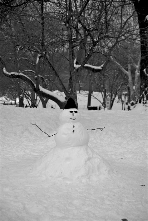 Snowman in Central Park - a photo on Flickriver