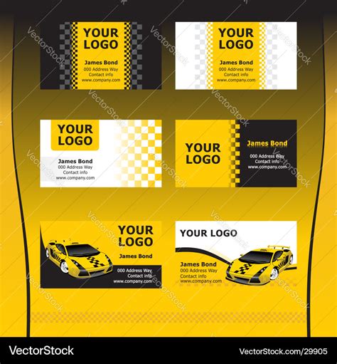 Taxi service business cards Royalty Free Vector Image