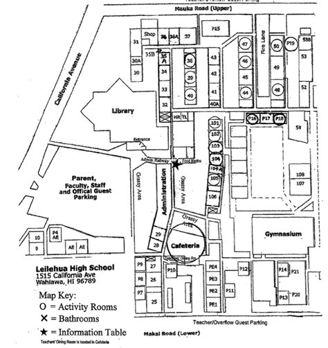 Map of Leilehua High School - Leilehua Complex Super Saturday Science EventSaturday, March 29 ...