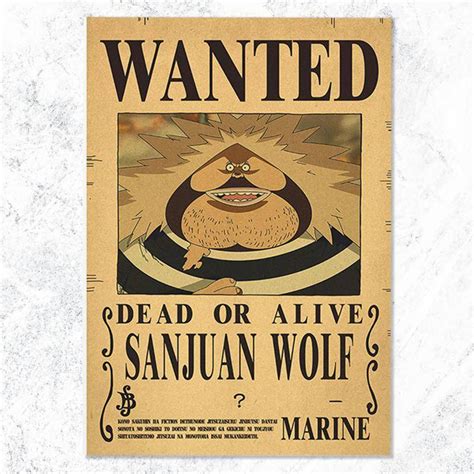 New Edition One Piece Poster SANJUAN WOLF One Piece Wanted Posters 28.5x42cm(A3 Paper Size ...