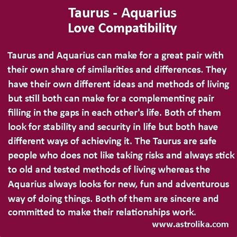 Taurus and Aquarius Love Compatibility - Zodiac Memes