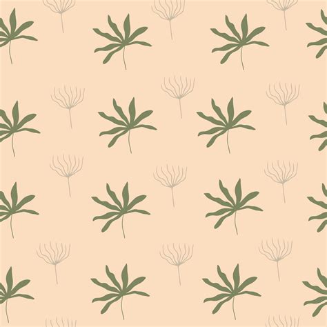 Seamless vector pattern with minimal boho plants 3808613 Vector Art at ...