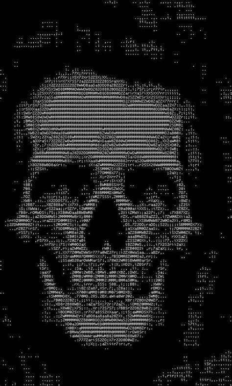 Skull ASCII ART ;) | Skull art, Skull wallpaper, Ascii art