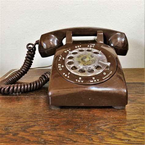 Vintage Rotary Dial Desk Phone Brown ITT Model 500 Made in USA Corded Telephone - Etsy | Desk ...