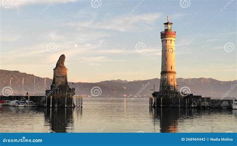 Port of lindau stock photo. Image of germany, lion, lindau - 268969442