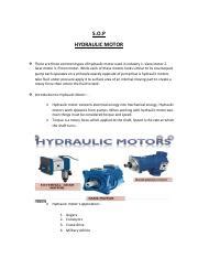 Introduction to Hydraulic Motors: Types, Applications, and | Course Hero