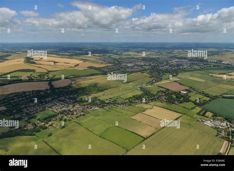 An aerial view showing the East Sussex countryside with Kingston near ...