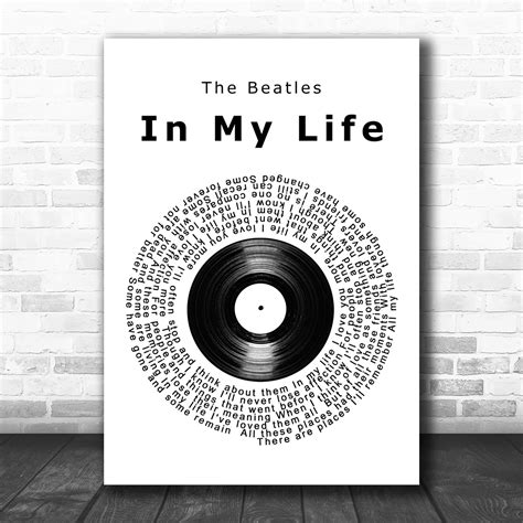 In My Life The Beatles Song Lyric Heart Music Wall Art Print - Song Lyric Designs