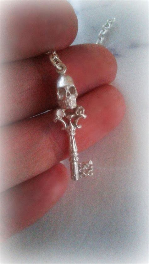 Sterling Silver Skeleton Key Necklace Skeleton Skull Key 925 | Etsy