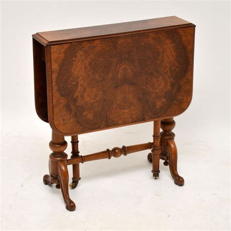 Antique Burr Walnut Drop Leaf Side Table | Marylebone Antiques