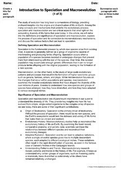 Introduction to Speciation and Macroevolution by Digital Science Lesson