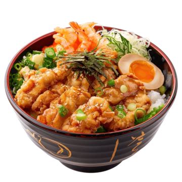 Japanese Donburi Tendon Rice Bowl, Tendon, Tempura, Rice PNG Transparent Image and Clipart for ...