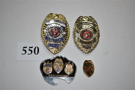 Lot - (2) USMC Military Police Badges