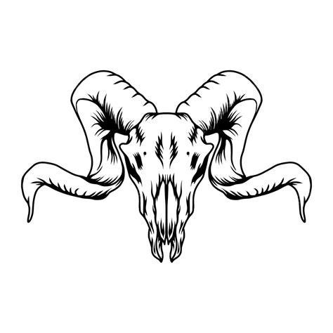 Goat Skull Mascot Logo, Goat Drawing, Skull Drawing, Logo Drawing PNG ...