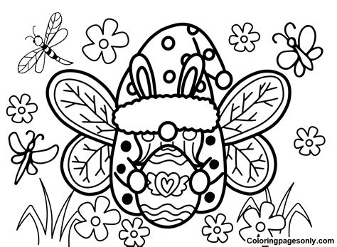 Easter Gnome Coloring Pages Printable for Free Download