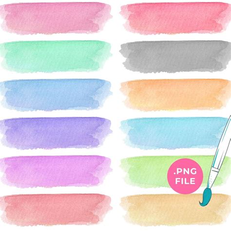 Free Colorful Watercolor Brush Strokes Set - Joy in Crafting