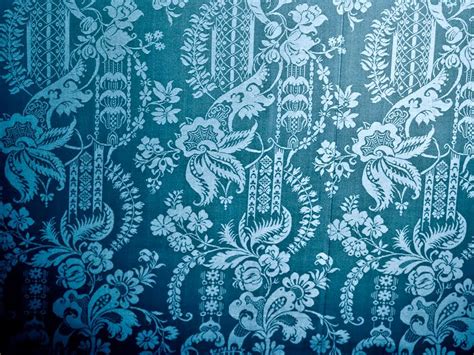 stock photography: Royalty Free Photo Vintage Wallpaper Texture Blue Damask Fabric