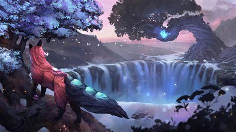 Fox In The Forest Fantasy Live Wallpaper - WallpaperWaifu