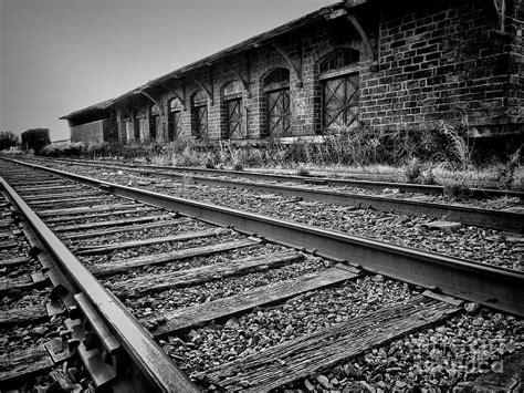 Train Tracks to Nowhere 1 black and white Photograph by Paul Ward - Fine Art America